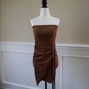 Strapless wrap tassel style party dress